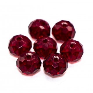 Бусины рондели 8*6мм, красный прозрачный